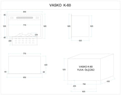 60 cm 3 Boyutlu Elektrikli Şömine (Isılı, Ses Efektli)