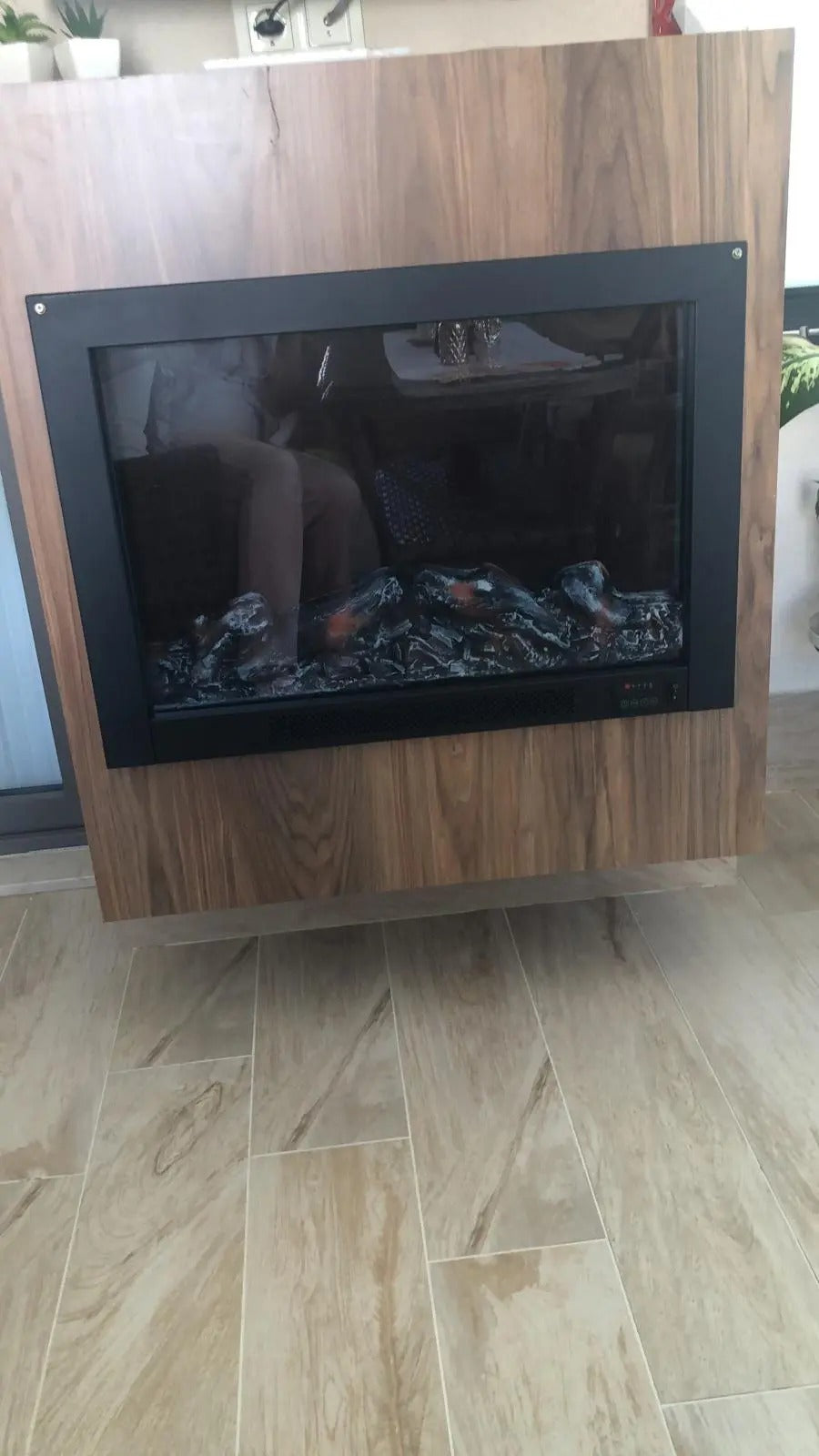 80 cm Elektrikli Şömine Metal Çerçeve (Isılı, Ses Efektli)