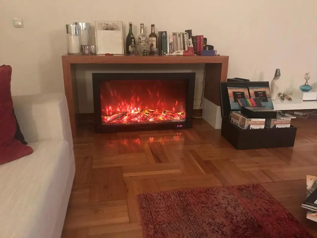 95 cm Elektrikli Şömine Metal Çerçeve (Isılı, Ses Efektli)