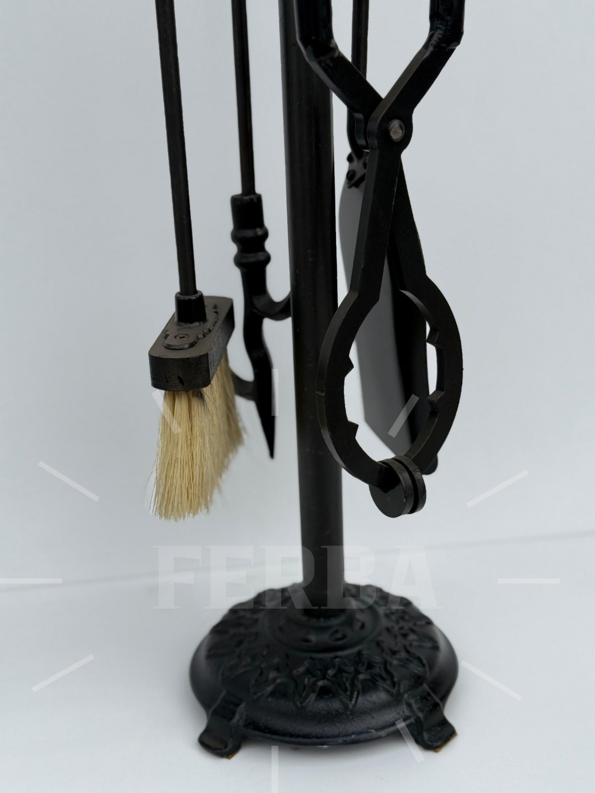 Ahşap Başlı Bodur Şömine Maşa Takımı