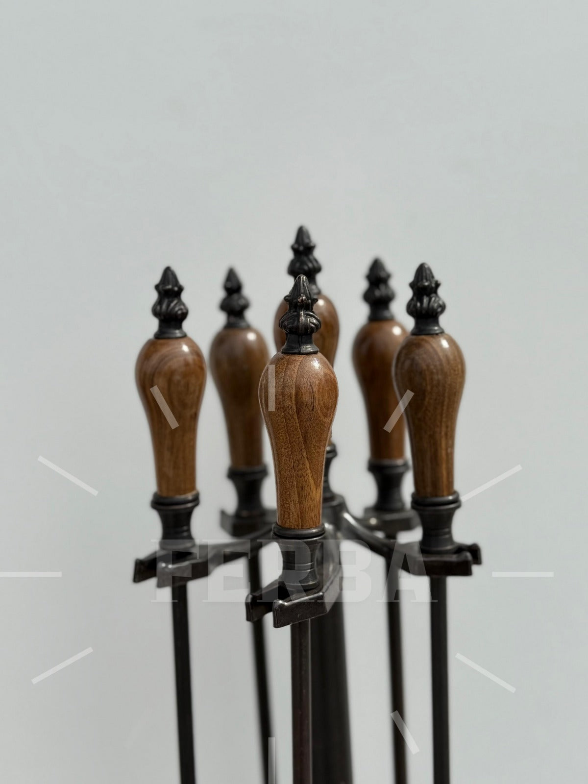 Ahşap Başlı Şömine Maşa Takımı