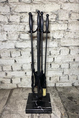 Alexander Black Mermer Tabanlı Şömine Maşa Takımı