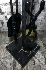 Alexander Black Mermer Tabanlı Şömine Maşa Takımı