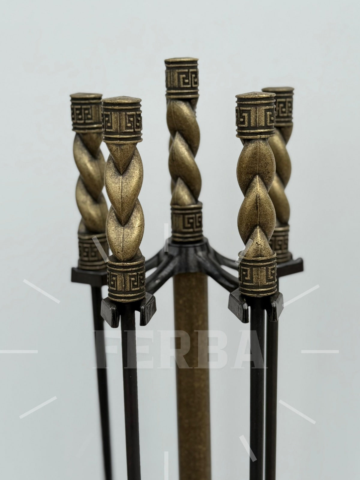 Antik Bronz Osmanlı Şömine Maşa Takımı