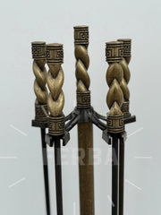 Antik Bronz Osmanlı Şömine Maşa Takımı