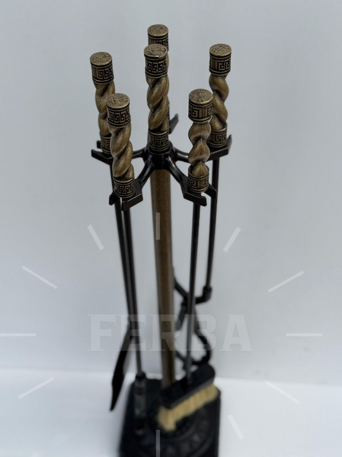 Antik Bronz Osmanlı Şömine Maşa Takımı