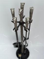 Antik Gümüş At Başlıklı Şömine Maşa Takımı