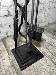 Antik Sarı Topbaş Şömine Maşa Takımı