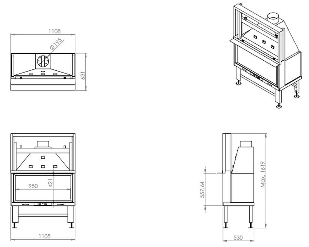 Asansörlü Düz Şömine Haznesi 160 cm