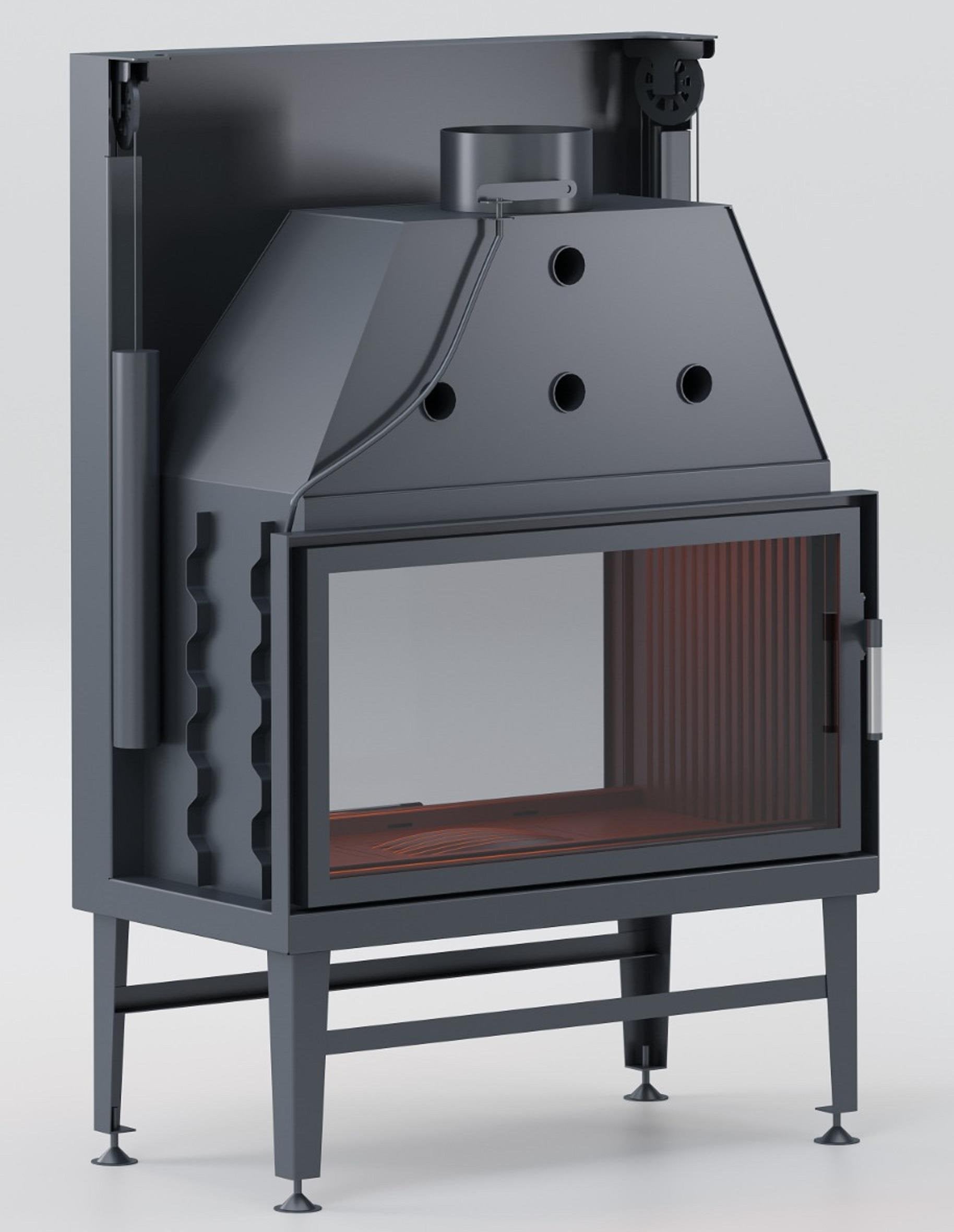 Asansörlü Tünel Çelik Şömine Haznesi 100 cm