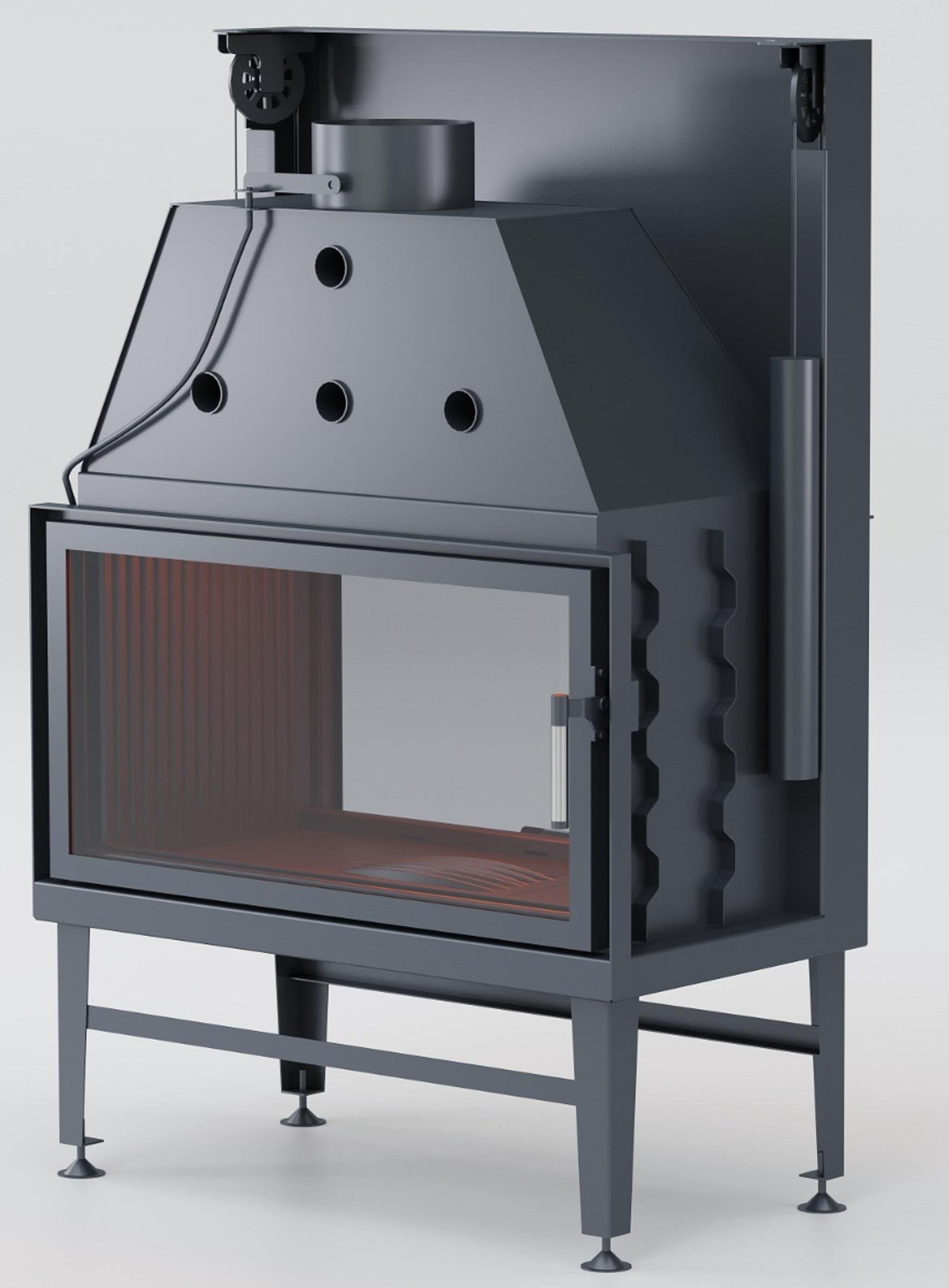 Asansörlü Tünel Çelik Şömine Haznesi 90 cm