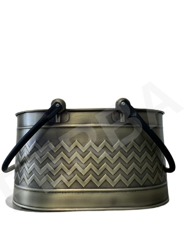 Çift Kulplu Antik Bronz Odun Kovası