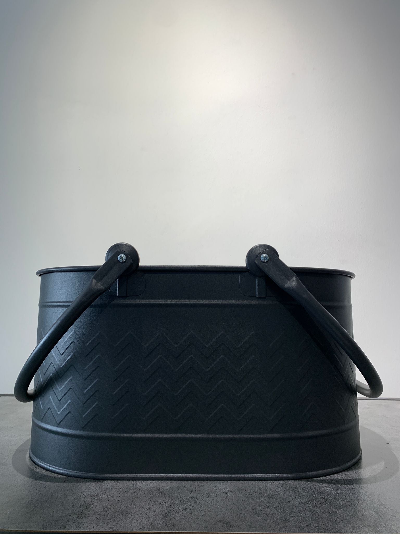 Çift Kulplu Siyah Odun Kovası