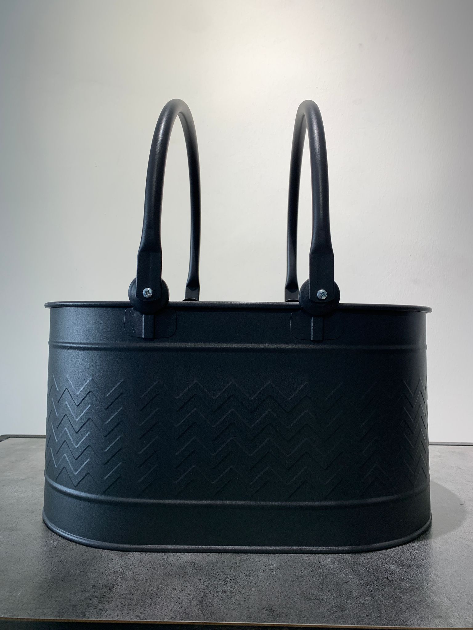 Çift Kulplu Siyah Odun Kovası