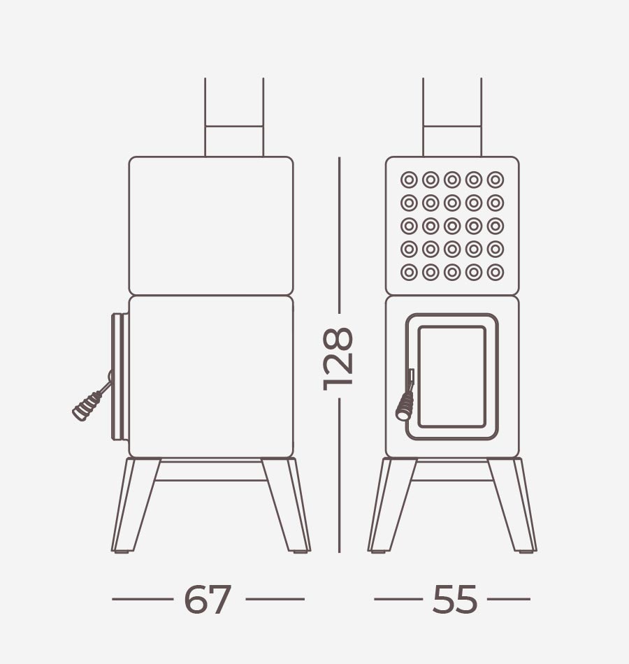Cubi Stack Wood Seramik Odun Sobası