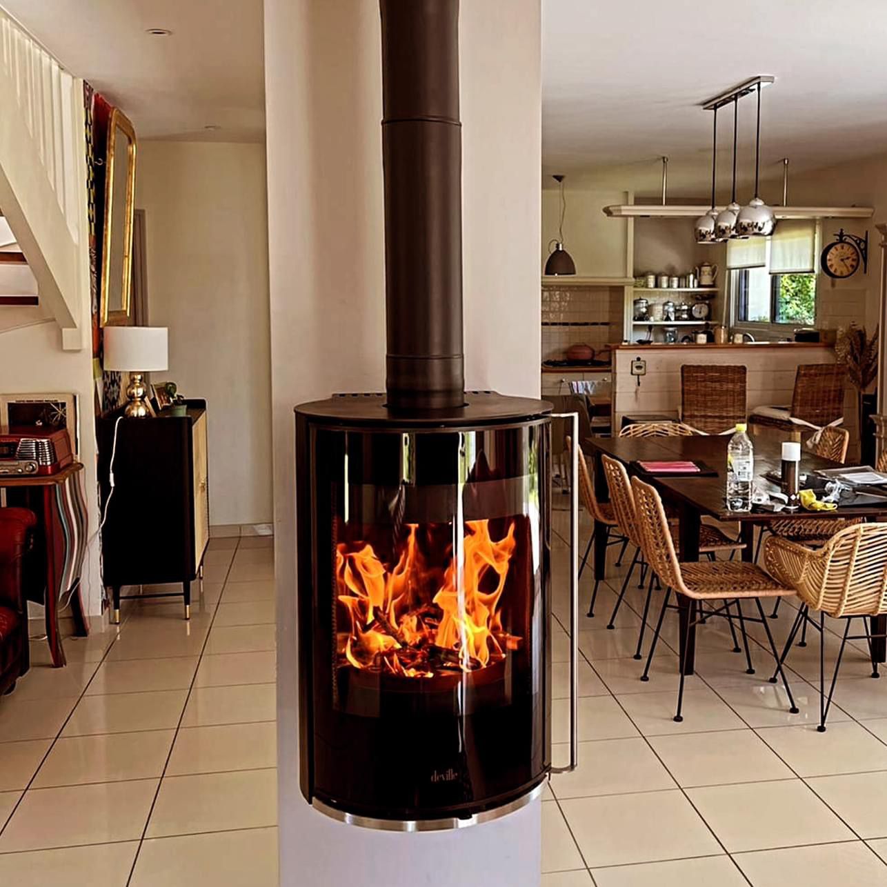 DEVILLE Eguzki Duvar Tipi Çelik Odun Sobası