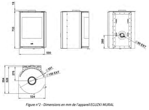 DEVILLE Eguzki Duvar Tipi Çelik Odun Sobası