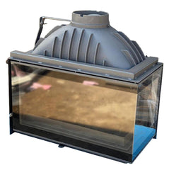 Diamond Siyah Klapeli Döküm İki Tarafı Açık Camlı Şömine Haznesi 75 cm