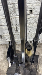 Emotion Gri Mermer Tabanlı Inox Şömine Maşa Takımı