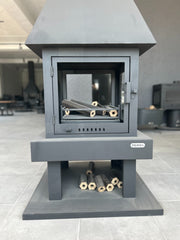 FERBA 80x80 Odun Hazneli Metal Orta Şömine