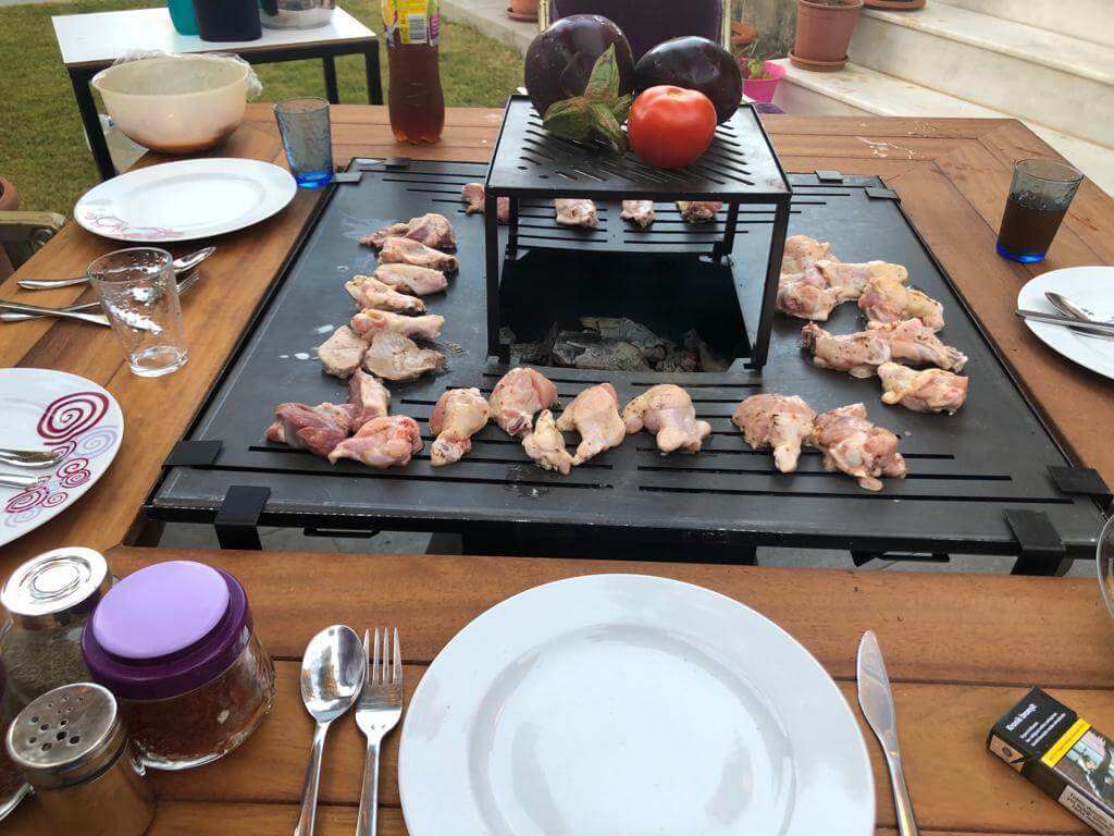 FERBA Initium Model Iroko Ahşap Bahçe Mangal Masa