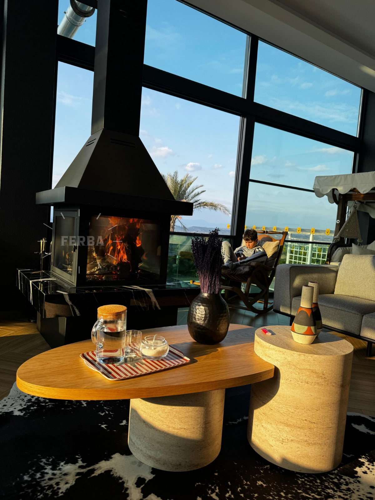 FERBA Mermer Kenarlı Orta Şömine