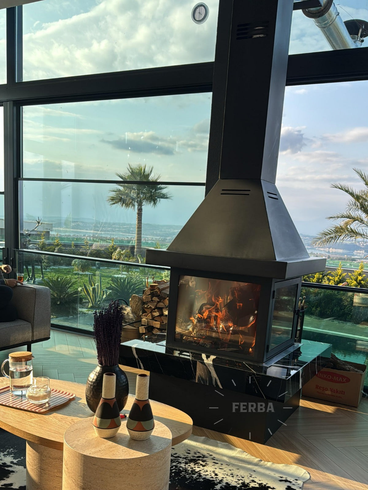 FERBA Mermer Kenarlı Orta Şömine