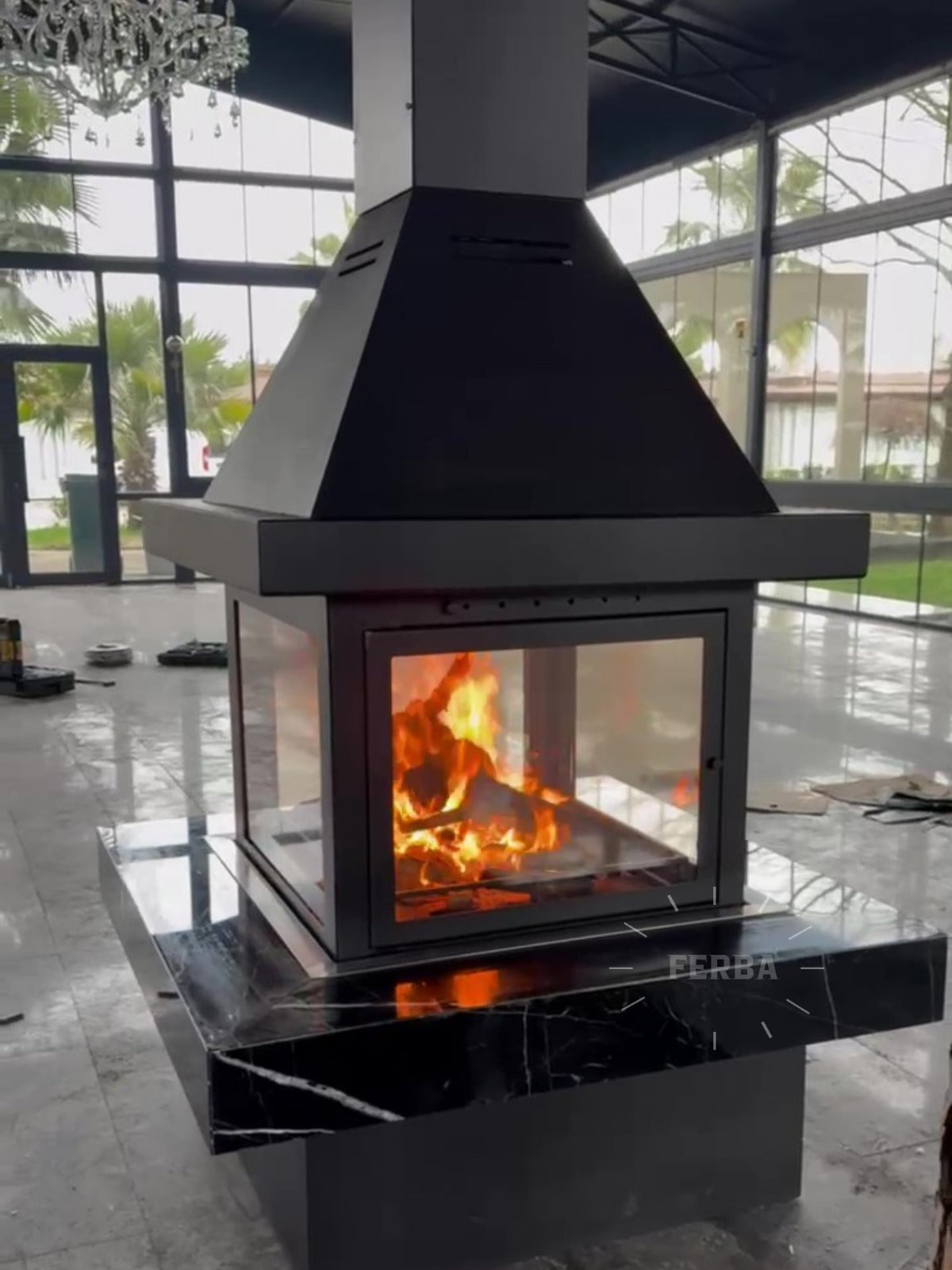 FERBA Mermer Kenarlı Orta Şömine