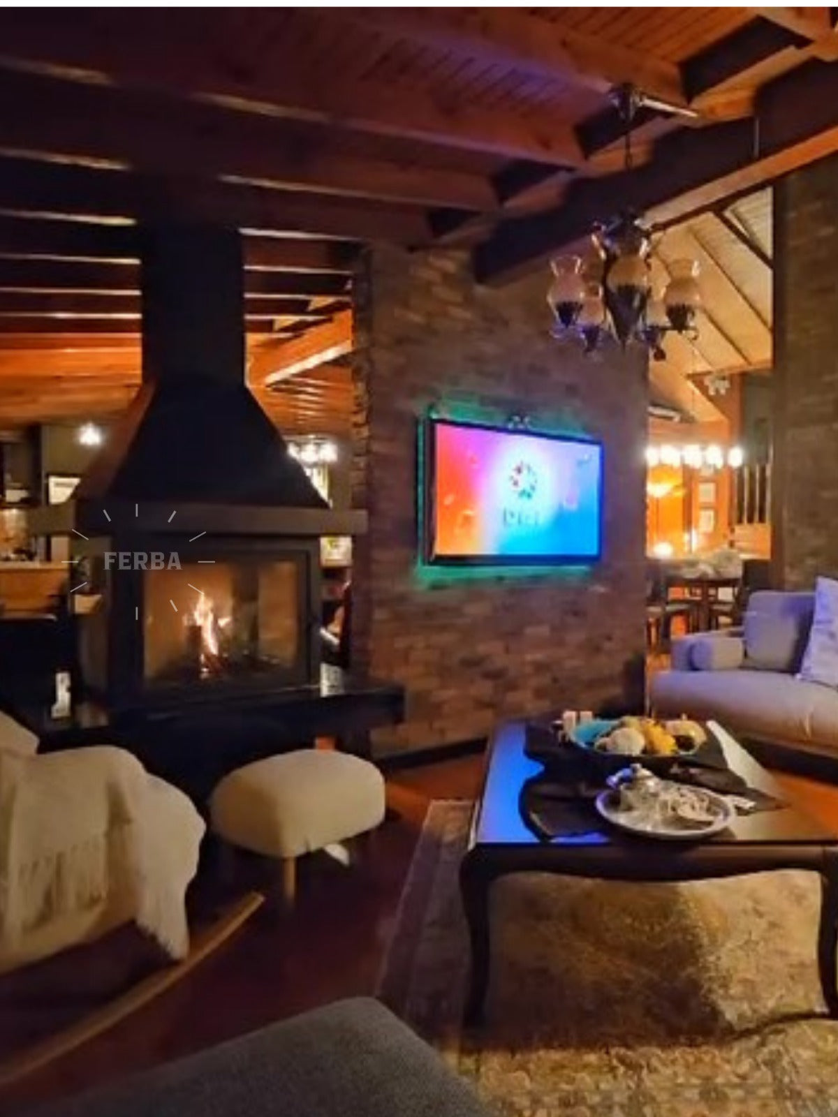 FERBA Mermer Kenarlı Orta Şömine