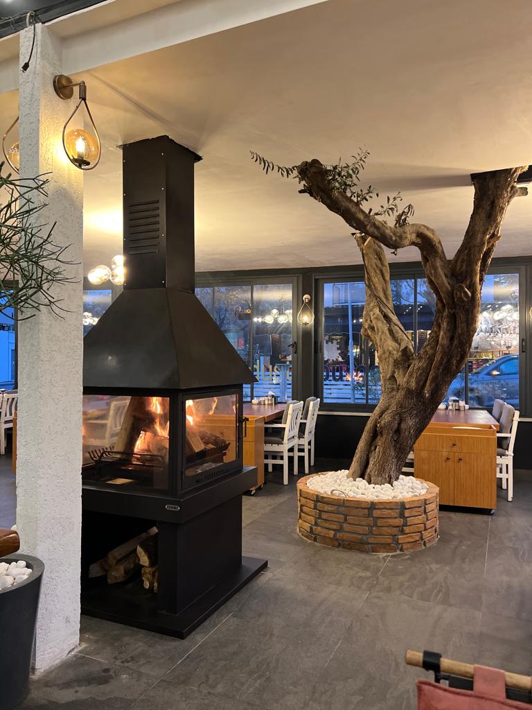 FERBA Metal Orta Şömine Odun Hazneli