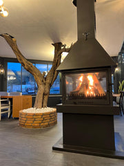 FERBA Metal Orta Şömine Odun Hazneli