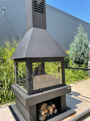 FERBA Metal Orta Şömine Odun Hazneli