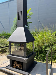 FERBA Metal Orta Şömine Odun Hazneli