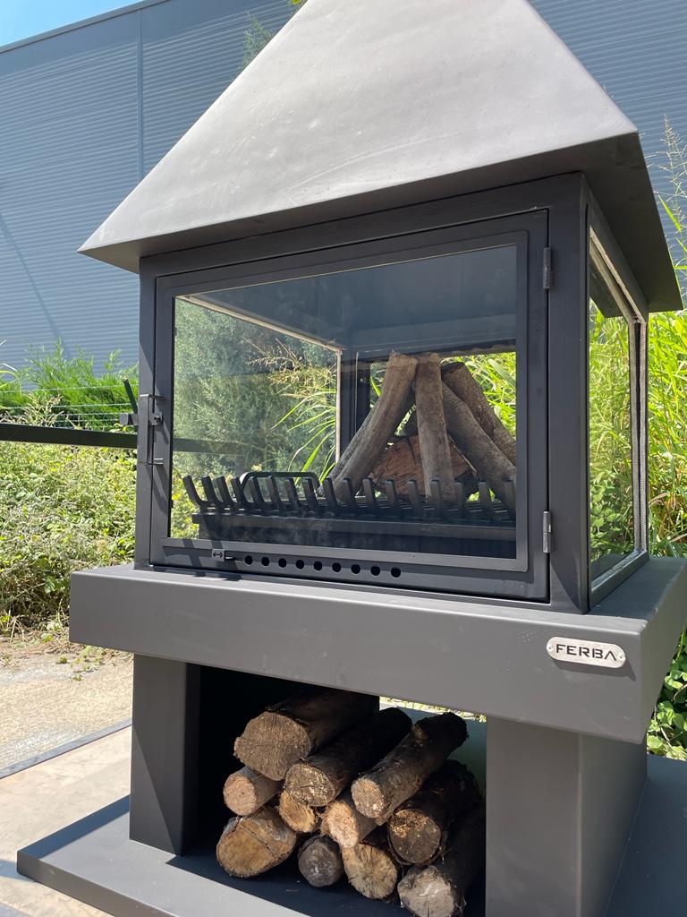 FERBA Metal Orta Şömine Odun Hazneli