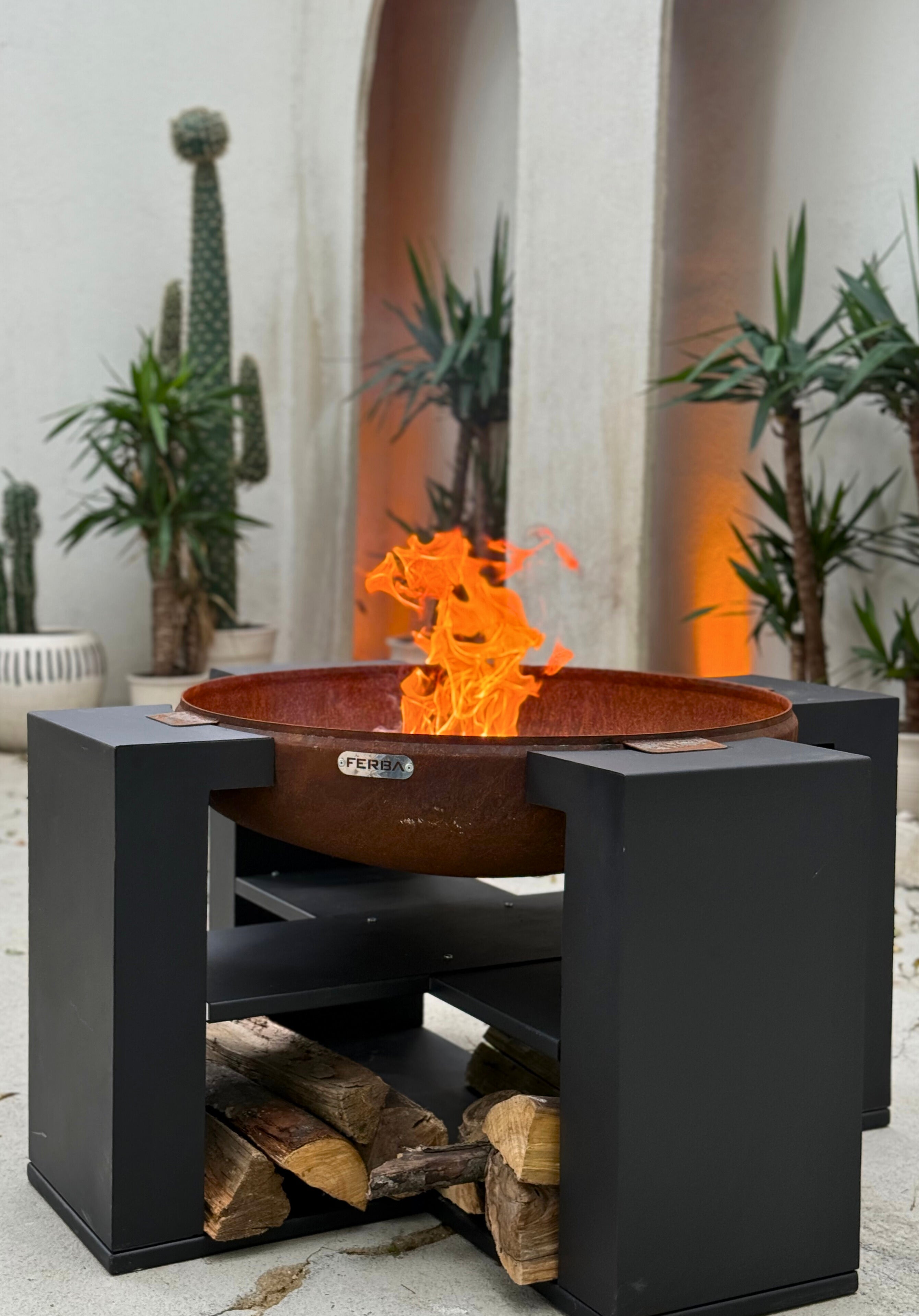 FERBA Moody Ateş Çukuru Corten Çanaklı Bahçe Şöminesi