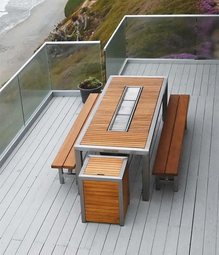 FERBA Paslanmaz İroko Bahçe Mangal Masa