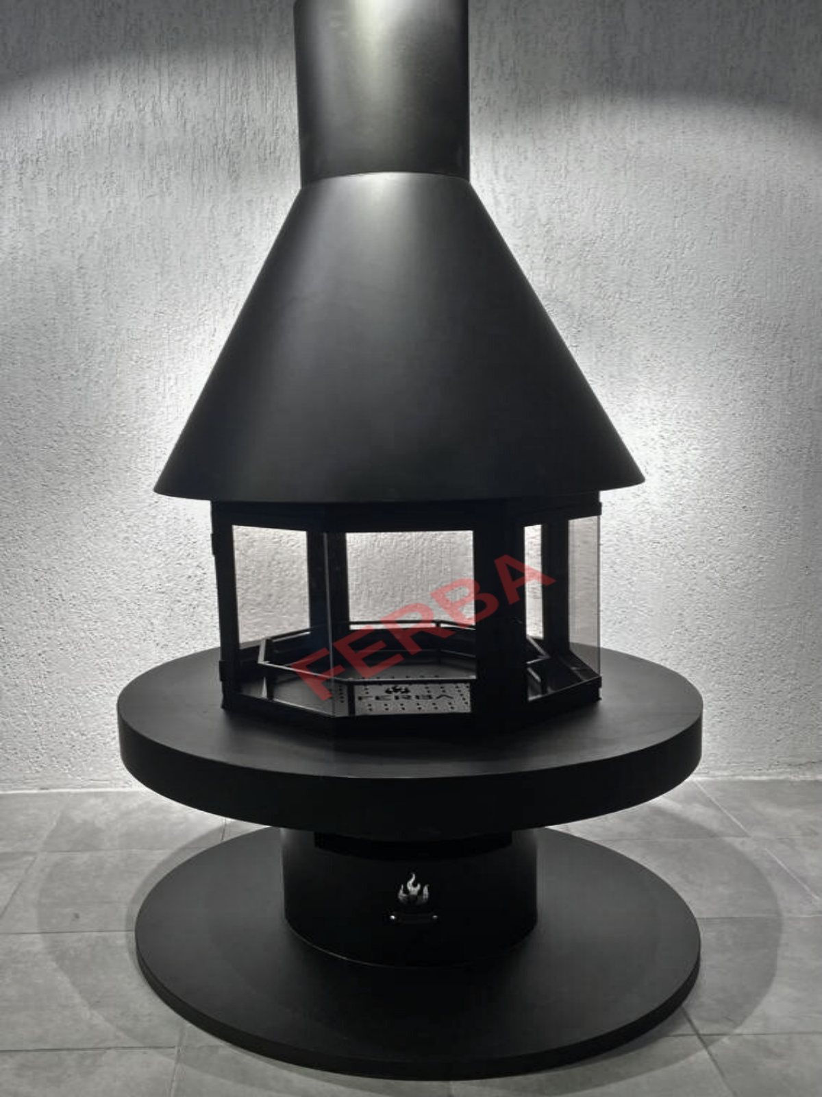 FERBA Prizmatik Yuvarlak Orta Şömine