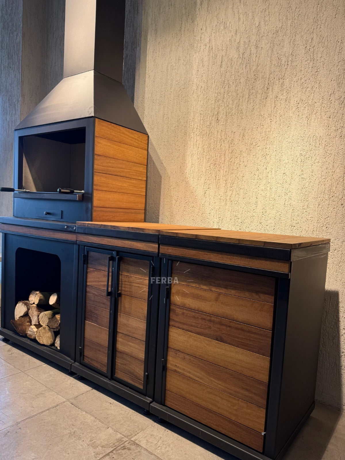 FERBA Sova İroko Bahçe Barbekü Mangal (Tezgahlı)