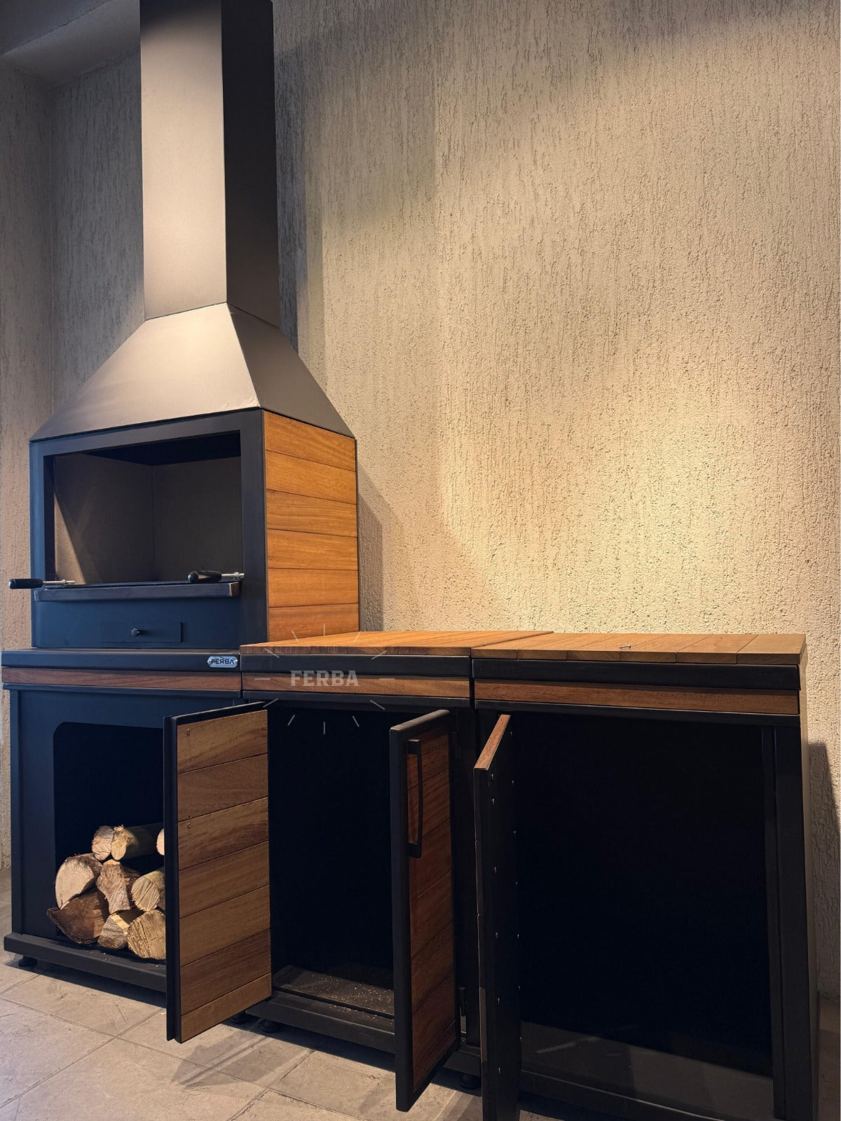 FERBA Sova İroko Bahçe Barbekü Mangal (Tezgahlı)