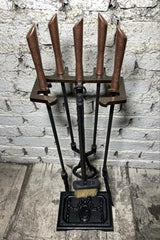 Model Antik Bakır Ruj Başlık Fransız Şömine Maşa Takımı