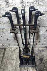 Ördek Başlıklı Siyah Fransız Şömine Maşa Takımı