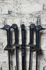 Ördek Başlıklı Siyah Fransız Şömine Maşa Takımı