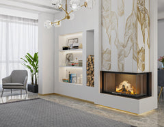 Gold Klapeli Döküm Sağ Açık Şömine Haznesi 70 cm