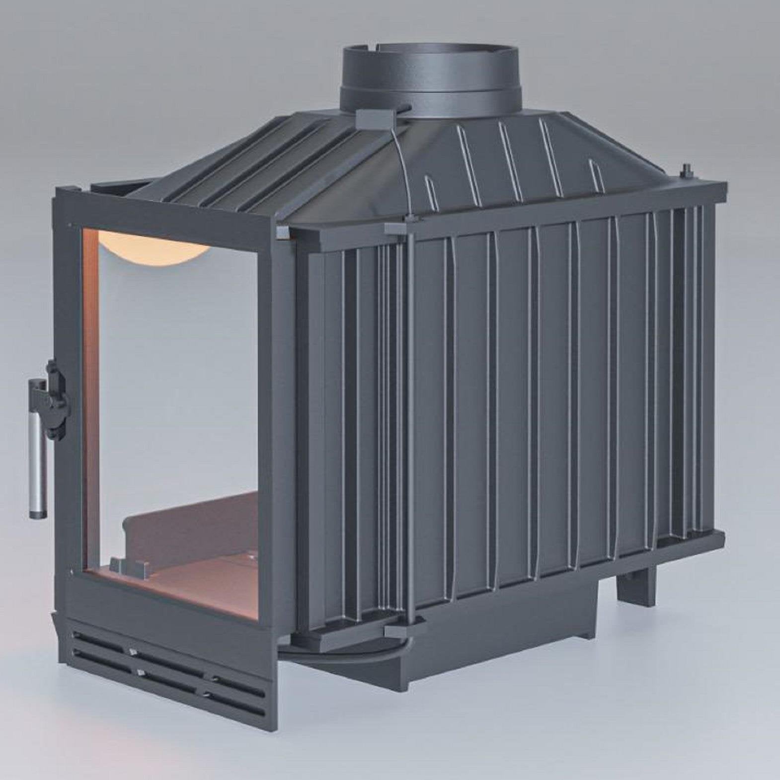 Gold Klapeli Döküm Üç Camlı Şömine Haznesi 70 cm