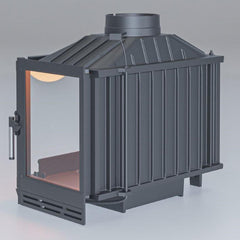 Gold Klapeli Döküm Üç Camlı Şömine Haznesi 70 cm