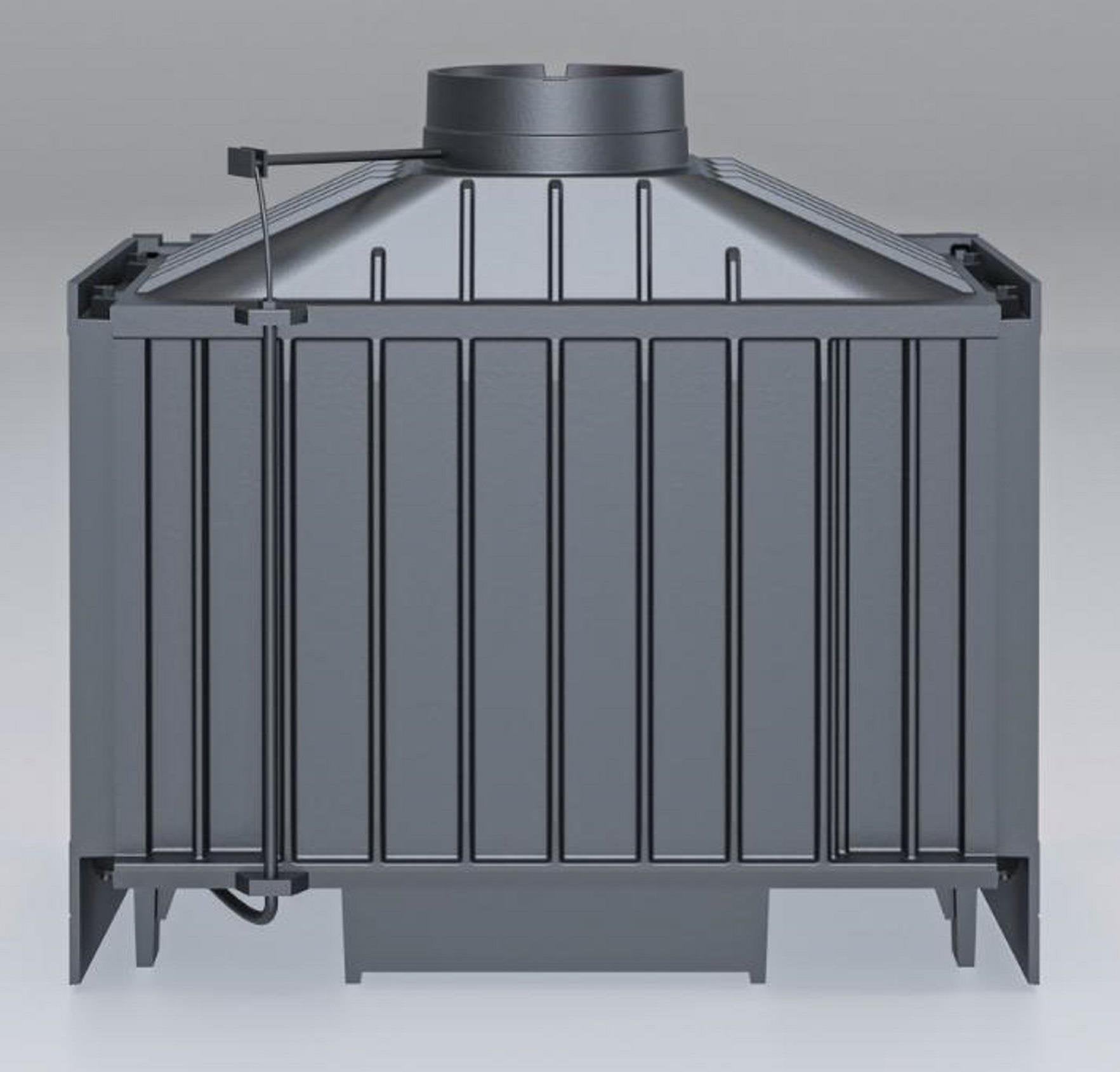 Gold Klapeli Döküm Üç Camlı Şömine Haznesi 70 cm