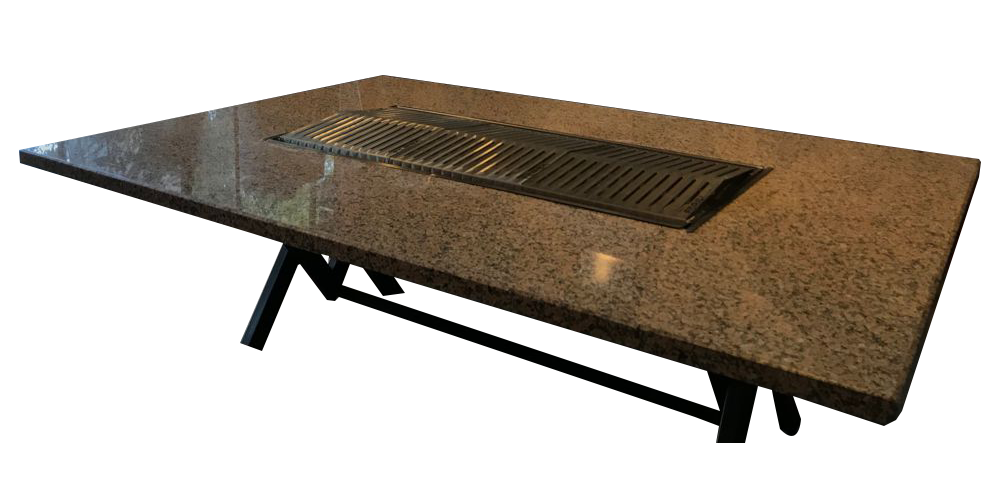 Gri Granit Mangal Masa (240x130 cm)-[12 Kişilik]