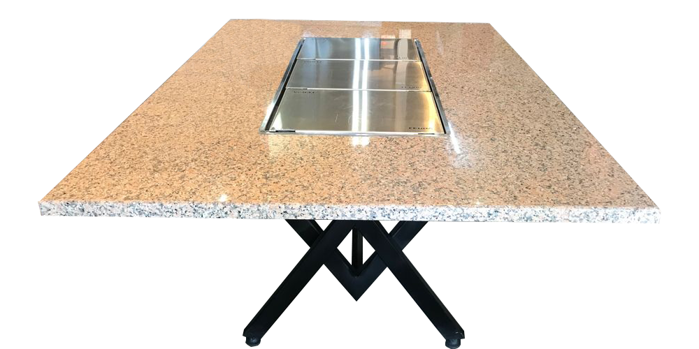 Gri Granit Mangal Masa (240x130 cm)-[12 Kişilik]