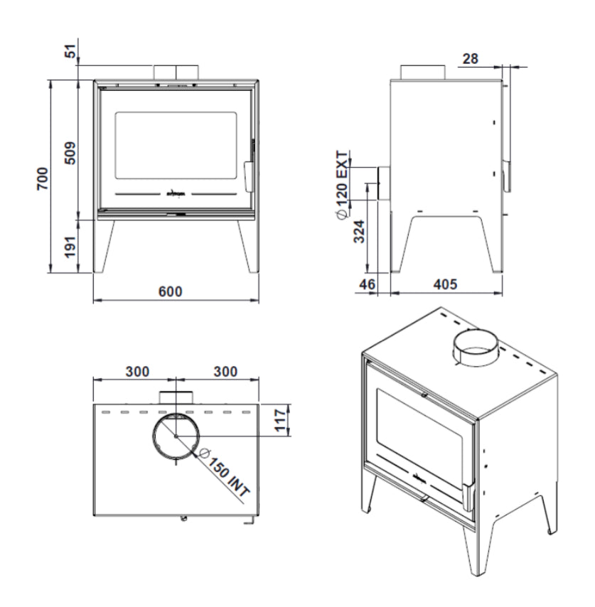 INVICTA Euros Çelik Odun Sobası