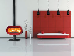 INVICTA Fifty On Pedestal Kırmızı Seramikli Döküm Odun Sobası